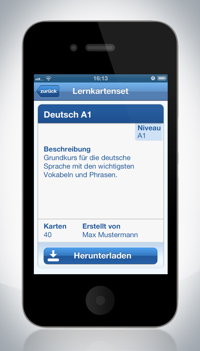 iphone android app ui design for the Goethe-Institut